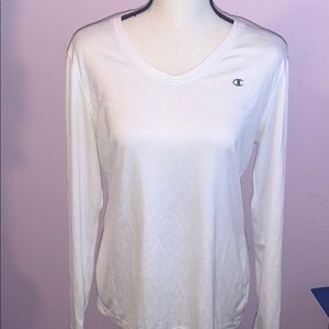 Champion power train white long sleeve shirt